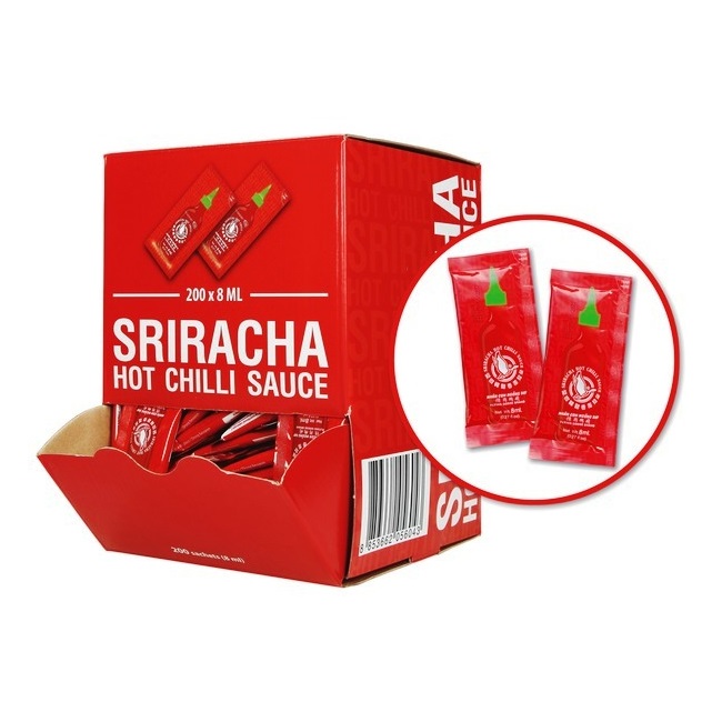 Salsa Sriracha hot - Box bustine monodose -Flying Goose 200x8ml.